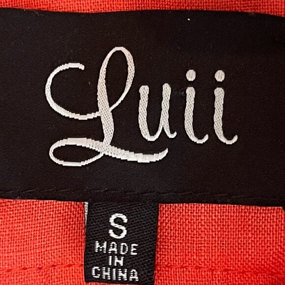 Luii Orange Pure Linen Ruffle Coastal Grandma Romantic Jacket NWOT Size S - Picture 8 of 12